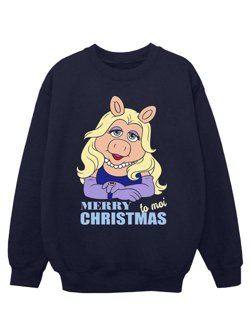 Disney - Sweat MUPPETS QUEEN OF HOLIDAYS Bleu marine - Kiabi