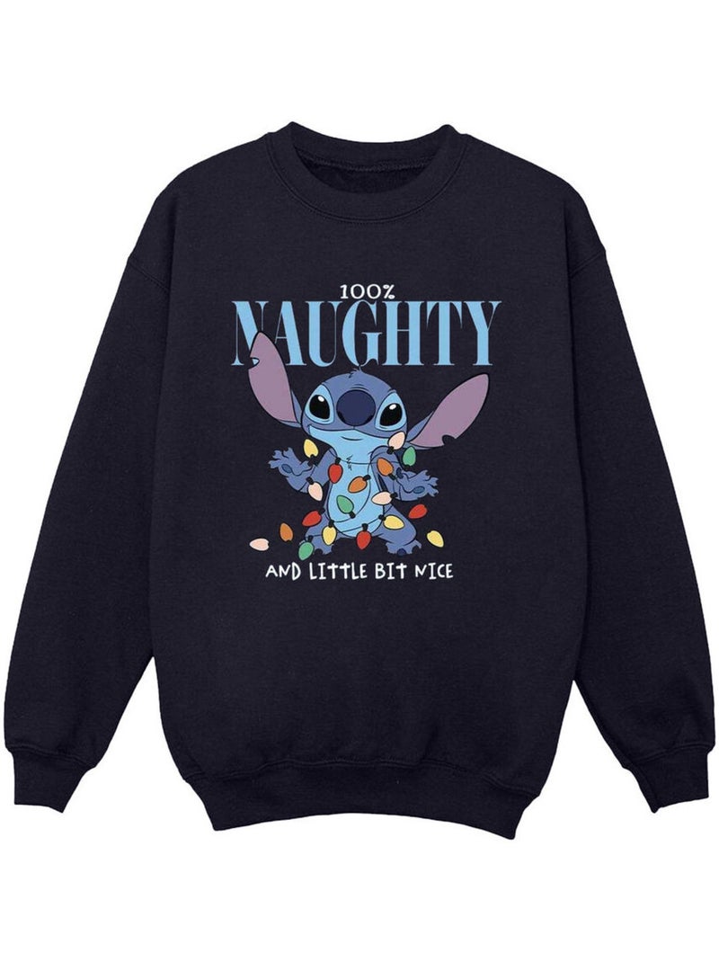 Disney - Sweat NAUGHTY & NICE Bleu marine - Kiabi