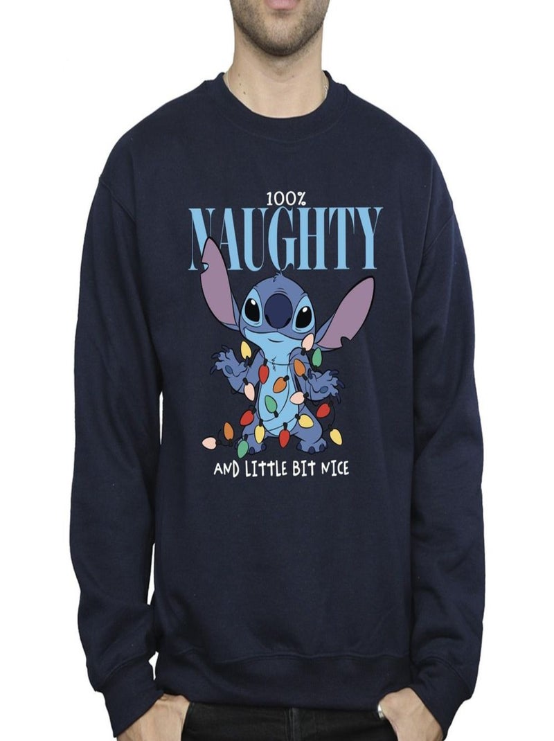 Disney - Sweat NAUGHTY & NICE Bleu marine - Kiabi