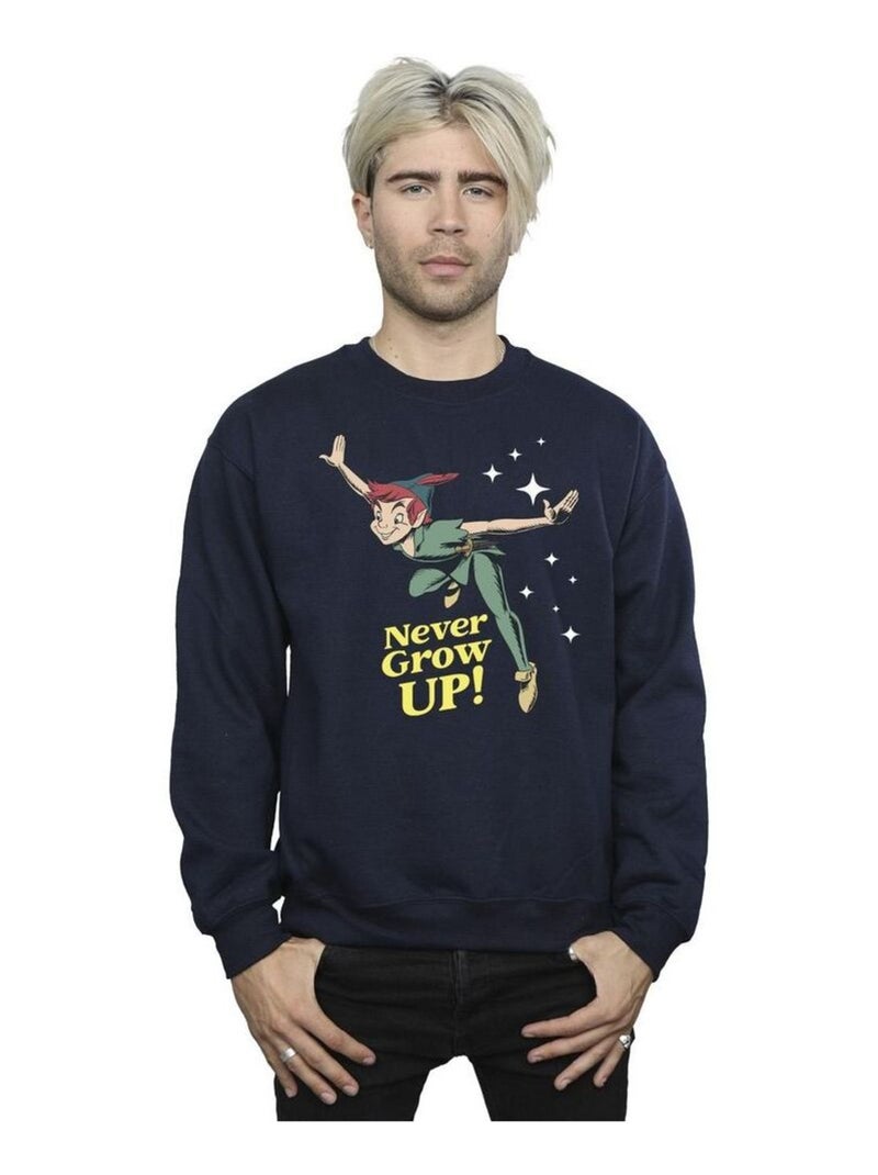 Disney - Sweat NEVER GROW Là-Haut Bleu marine - Kiabi