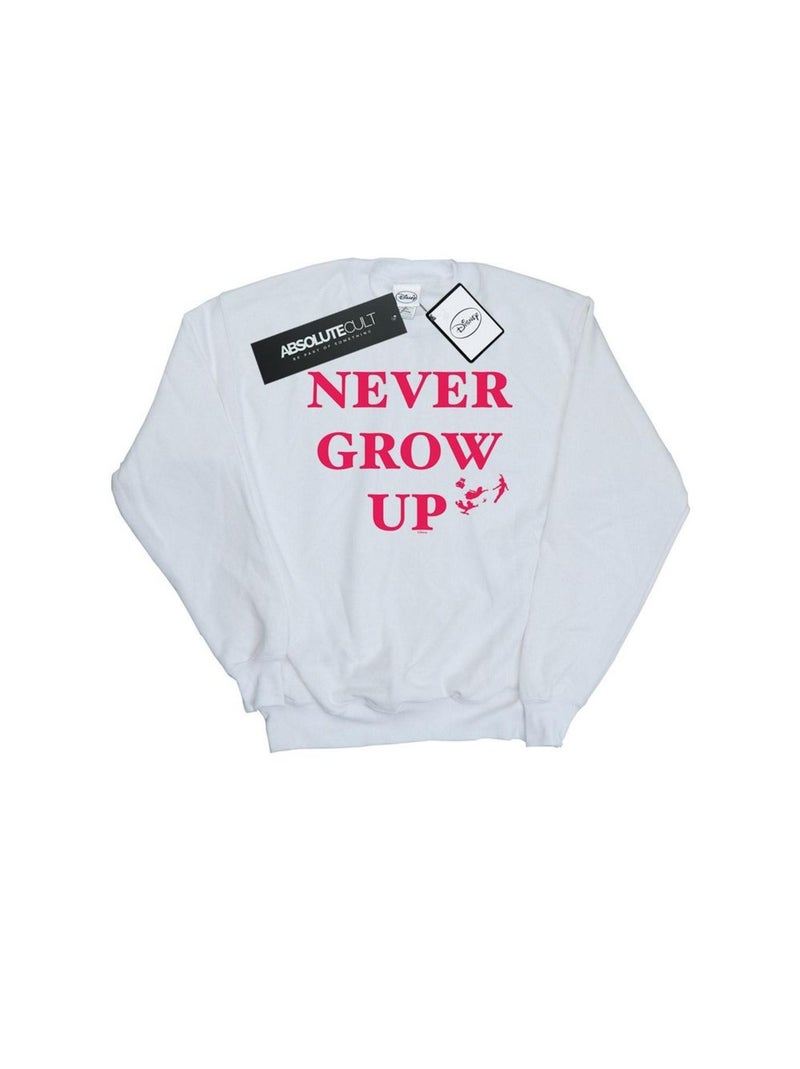 Disney - Sweat NEVER GROW UP Blanc - Kiabi