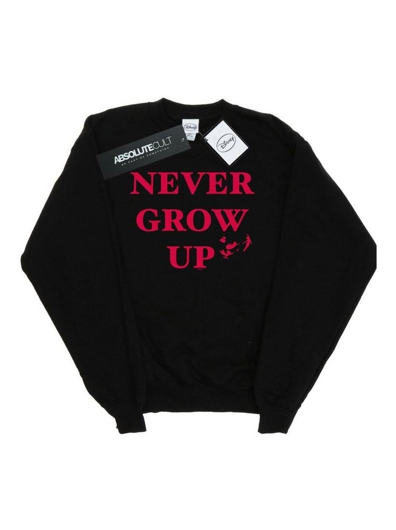 Disney - Sweat NEVER GROW UP Noir - Kiabi