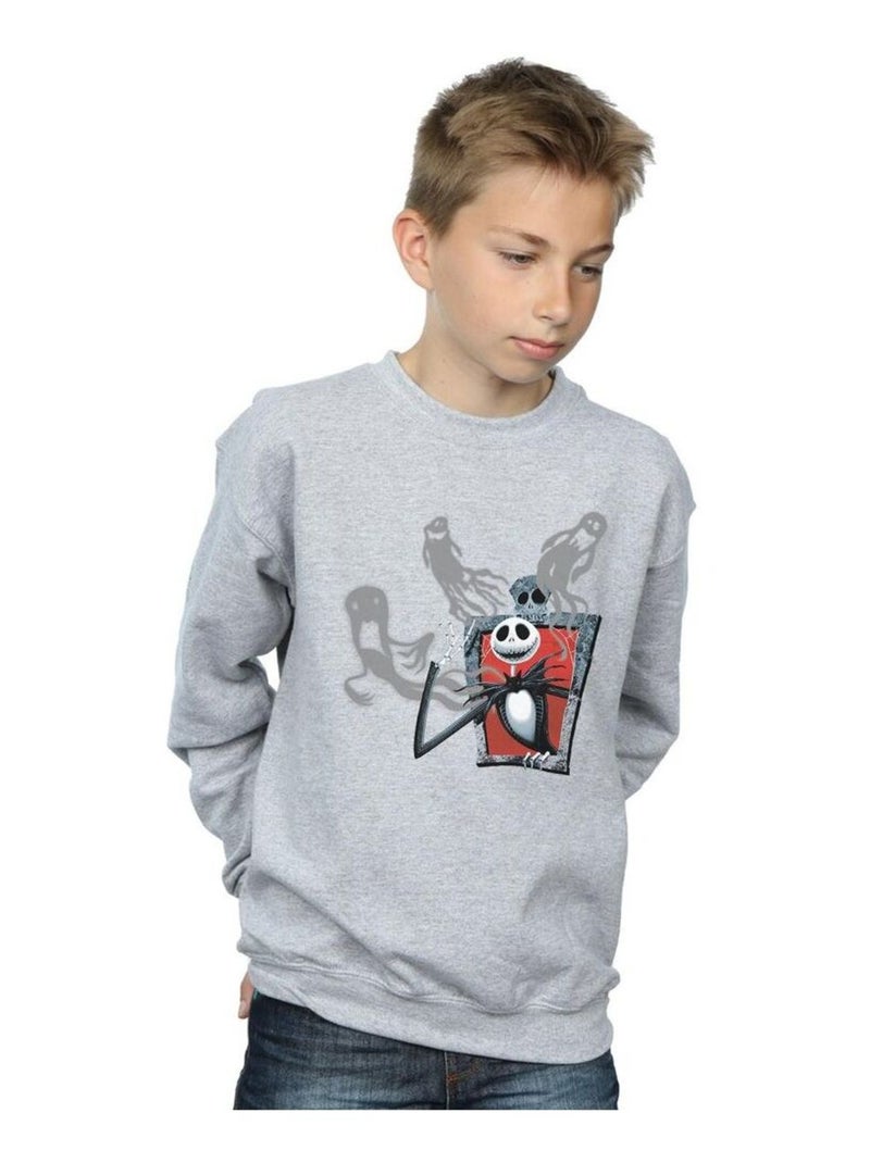 Disney - Sweat NIGHTMARE BEFORE CHRISTMAS GHOSTS OF JACK Gris chiné - Kiabi