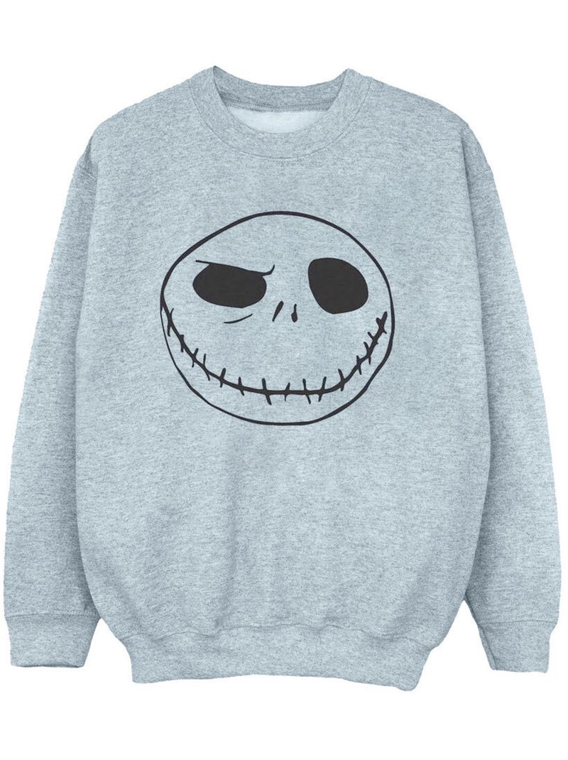 Disney - Sweat NIGHTMARE BEFORE CHRISTMAS JACK'S BIG FACE Gris chiné - Kiabi