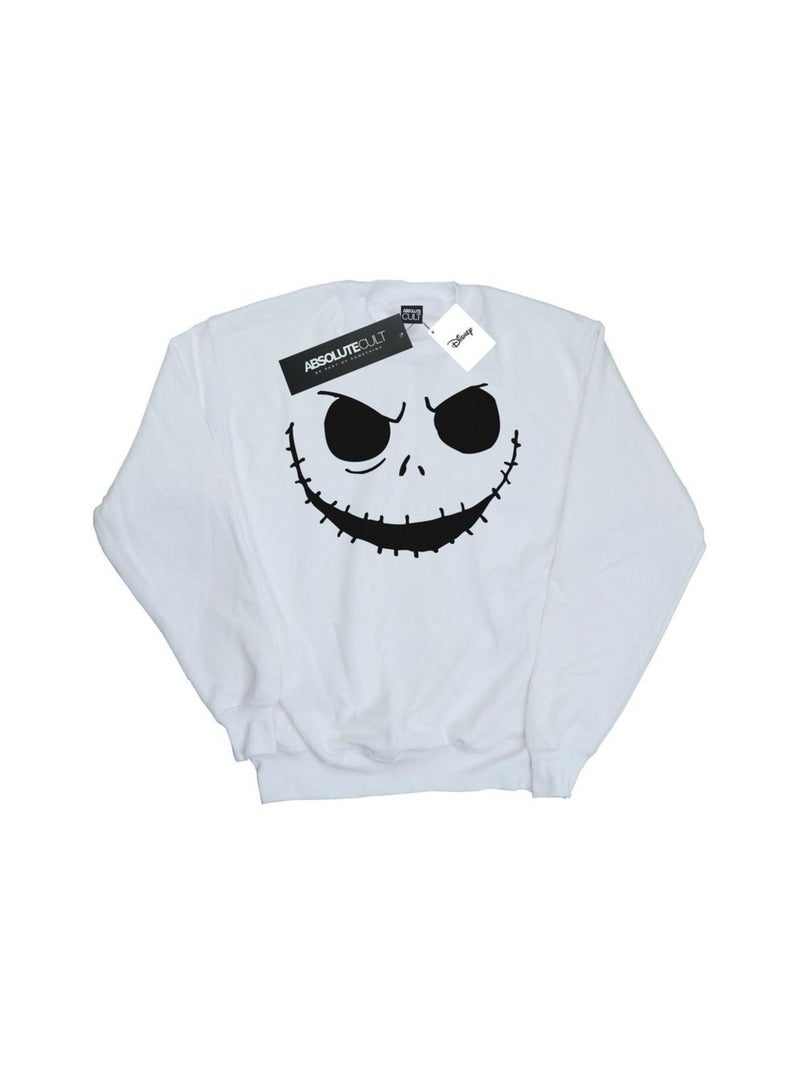 Disney - Sweat NIGHTMARE BEFORE CHRISTMAS JACK'S FACE Blanc - Kiabi