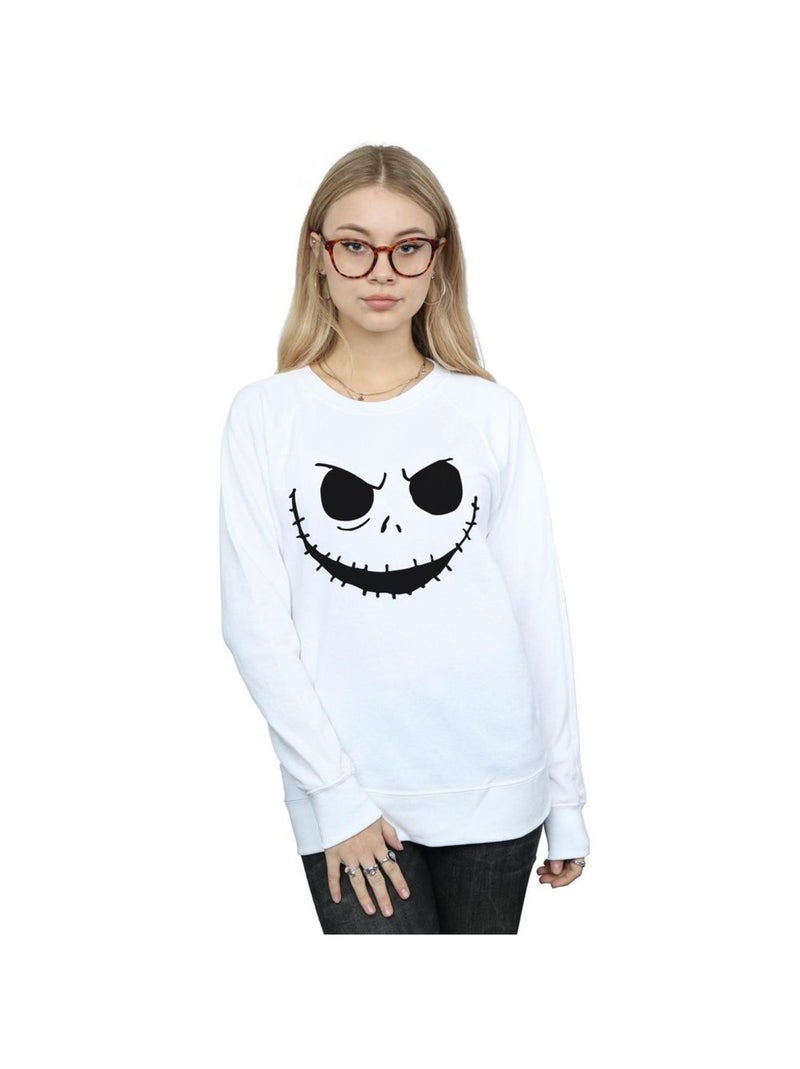 Disney - Sweat NIGHTMARE BEFORE CHRISTMAS JACK'S FACE Blanc - Kiabi