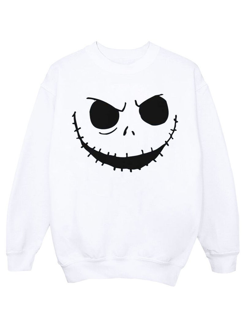 Disney - Sweat NIGHTMARE BEFORE CHRISTMAS JACK'S FACE Blanc - Kiabi