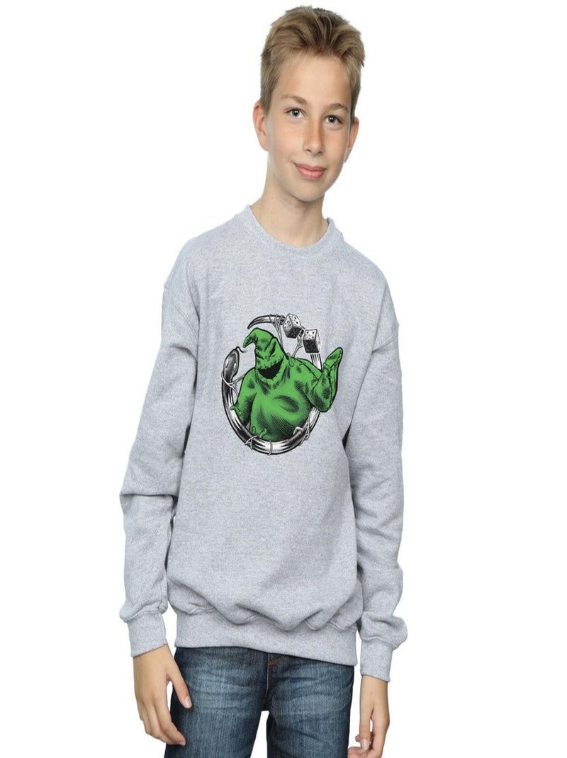 Disney - Sweat NIGHTMARE BEFORE CHRISTMAS ROLL THE DICE Gris chiné - Kiabi
