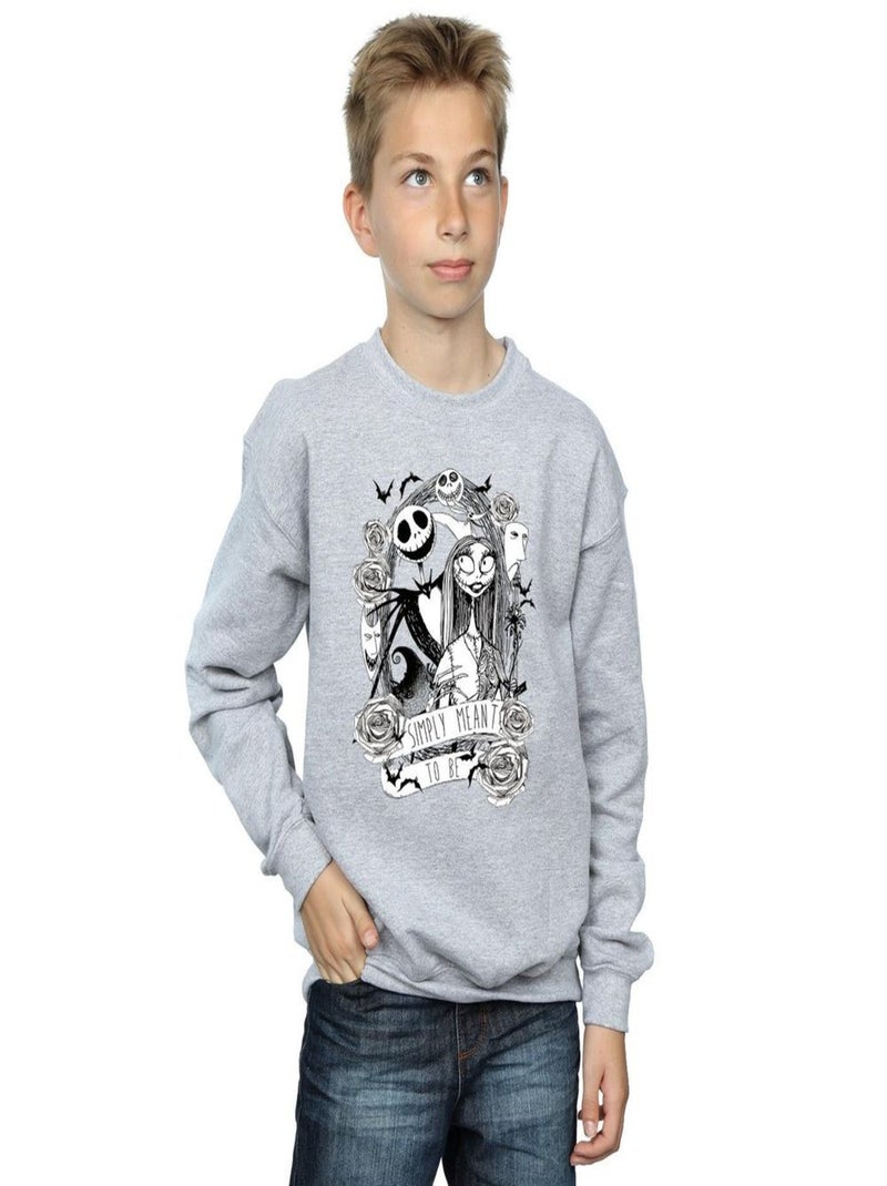 Disney - Sweat NIGHTMARE BEFORE CHRISTMAS SIMPLY MEANT TO BE Gris chiné - Kiabi