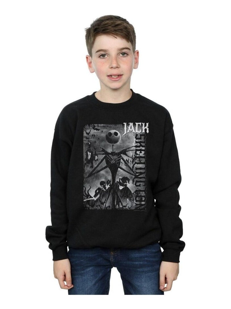 Disney - Sweat NIGHTMARE BEFORE CHRISTMAS SKELLINGTON Noir - Kiabi