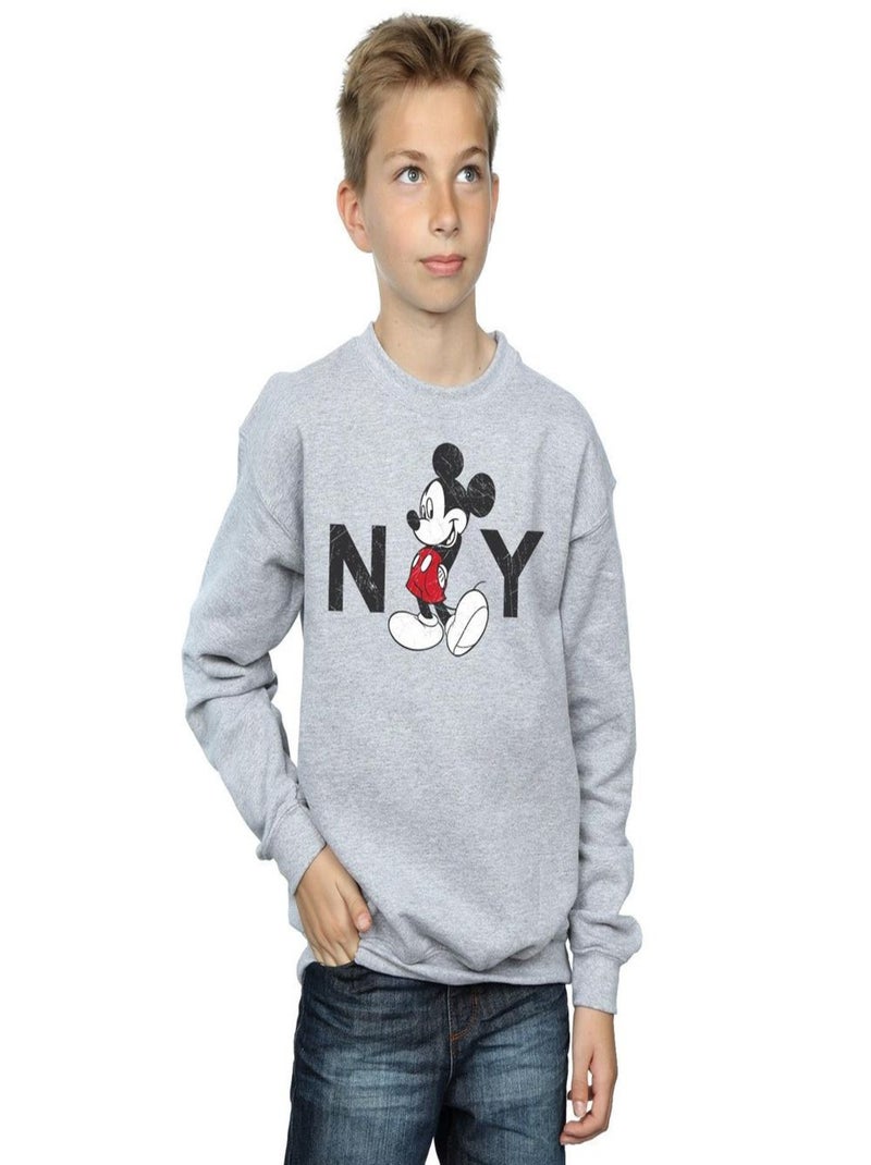 Disney - Sweat NY Gris chiné - Kiabi