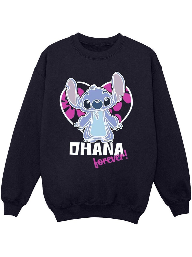 Disney - Sweat OHANA FOREVER Bleu marine - Kiabi