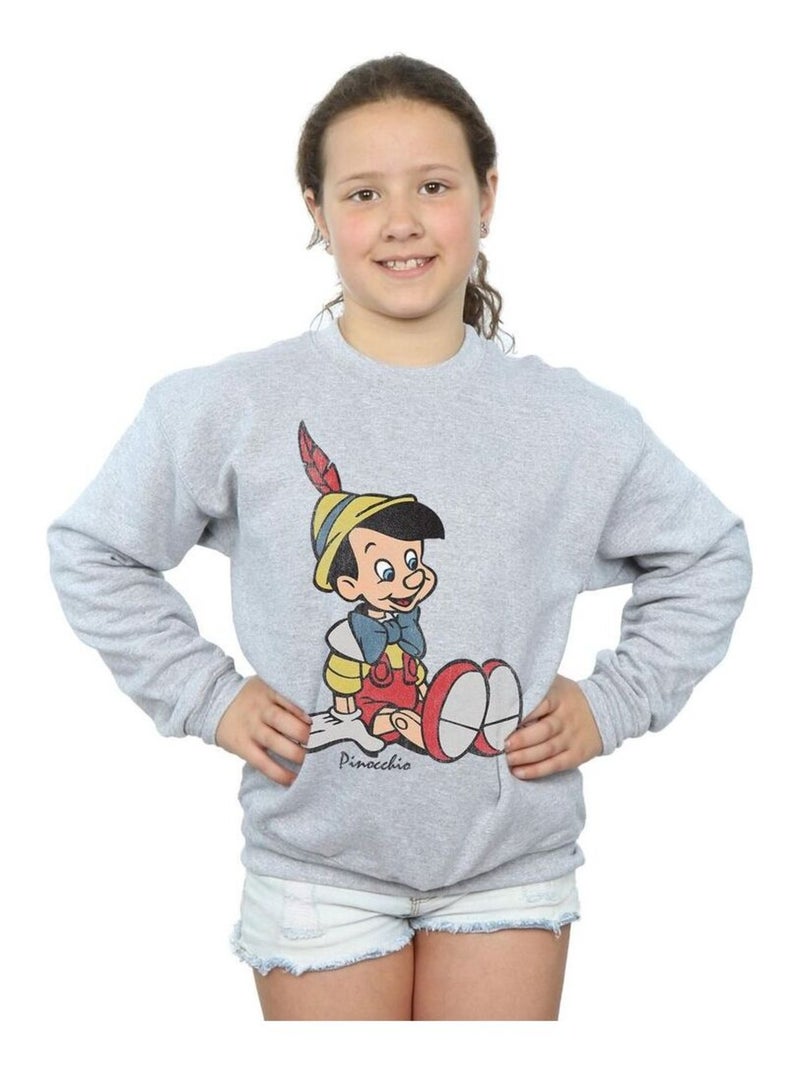 Disney - Sweat PINOCCHIO Gris chiné - Kiabi