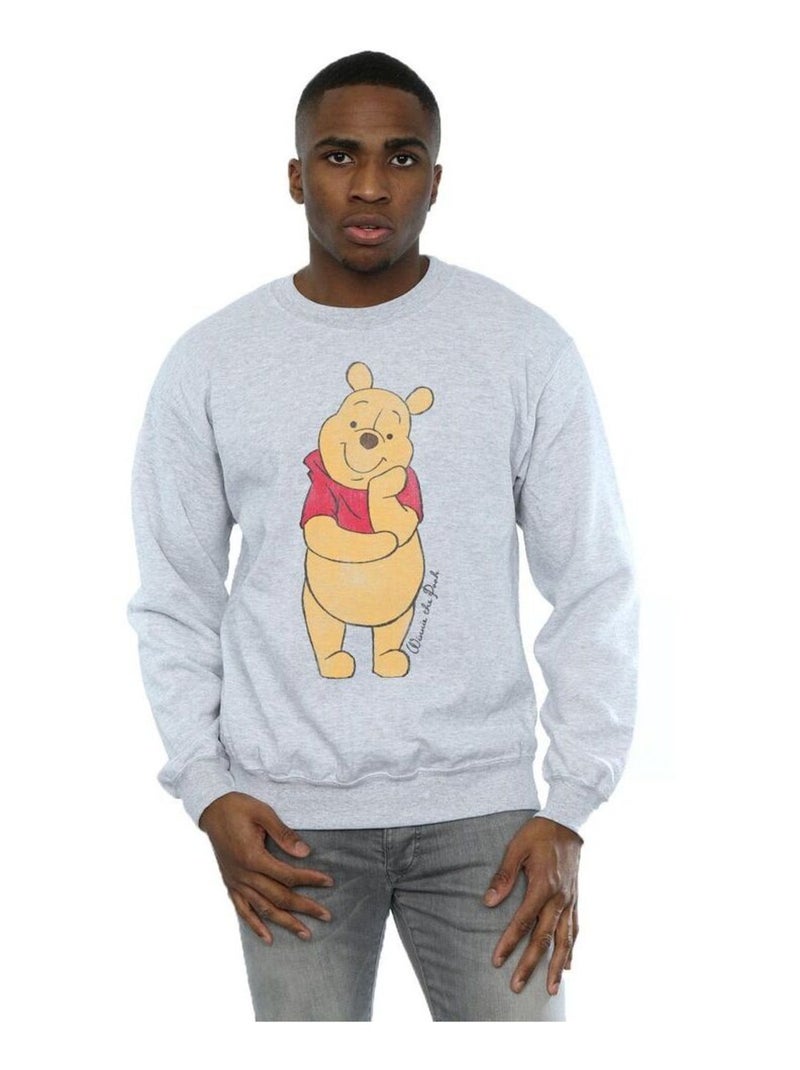 Disney - Sweat POOH Gris chiné - Kiabi