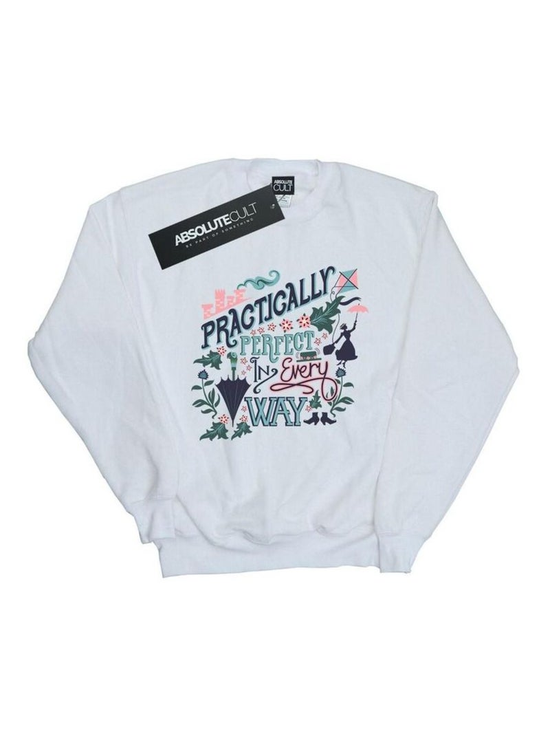 Disney - Sweat PRACTICALLY Blanc - Kiabi