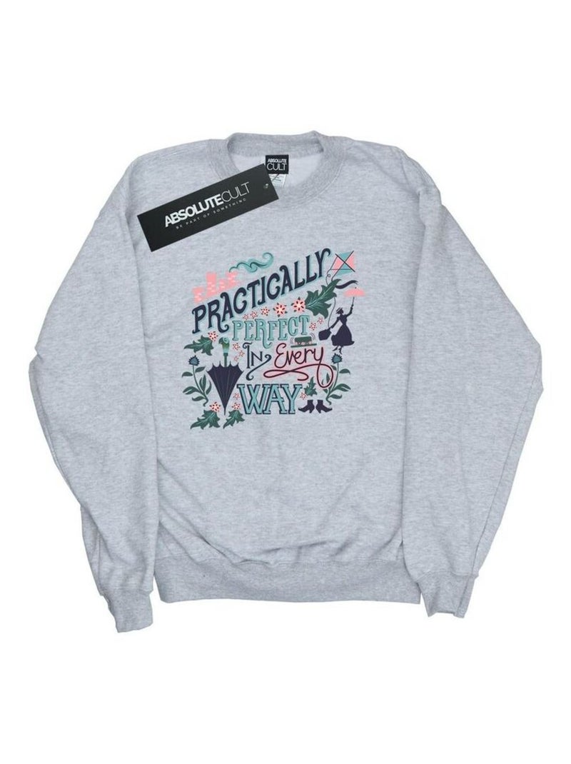 Disney - Sweat PRACTICALLY Gris chiné - Kiabi