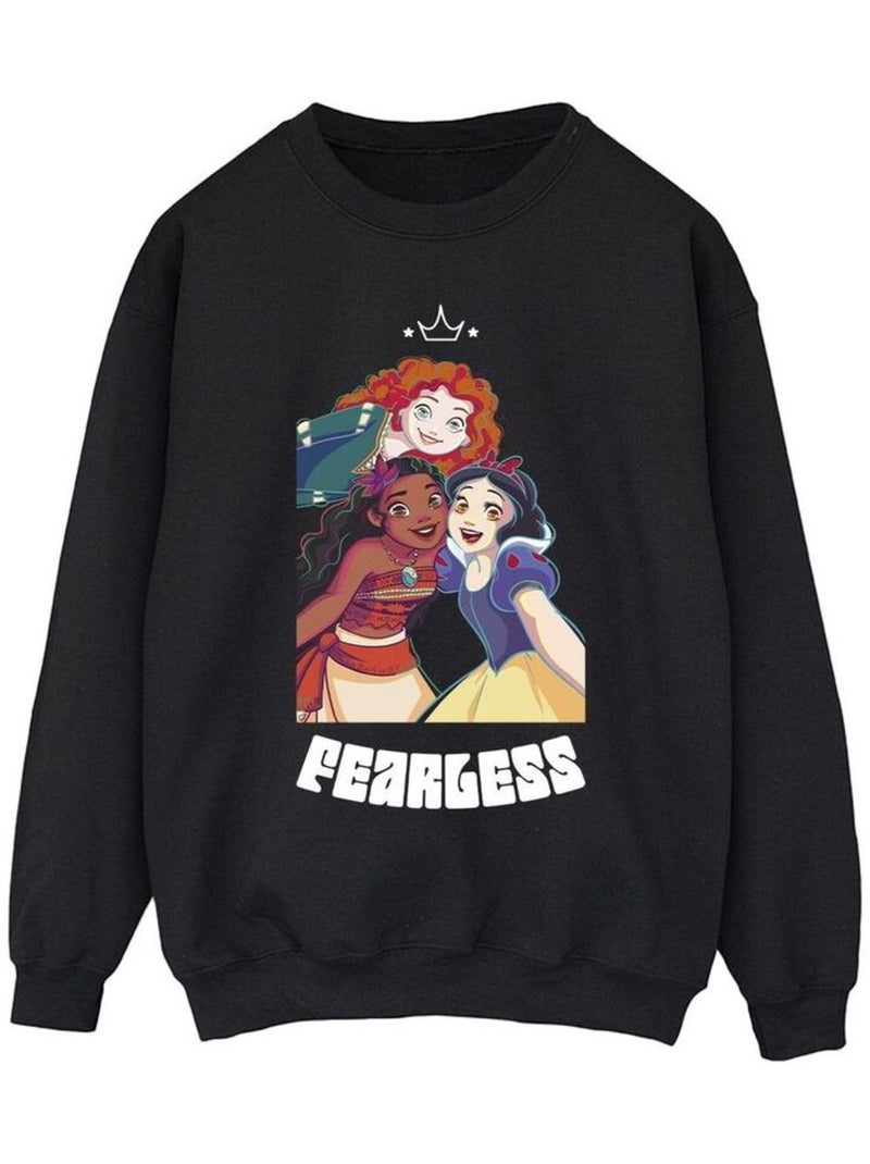 Disney - Sweat PRINCESS FEARLESS Noir - Kiabi