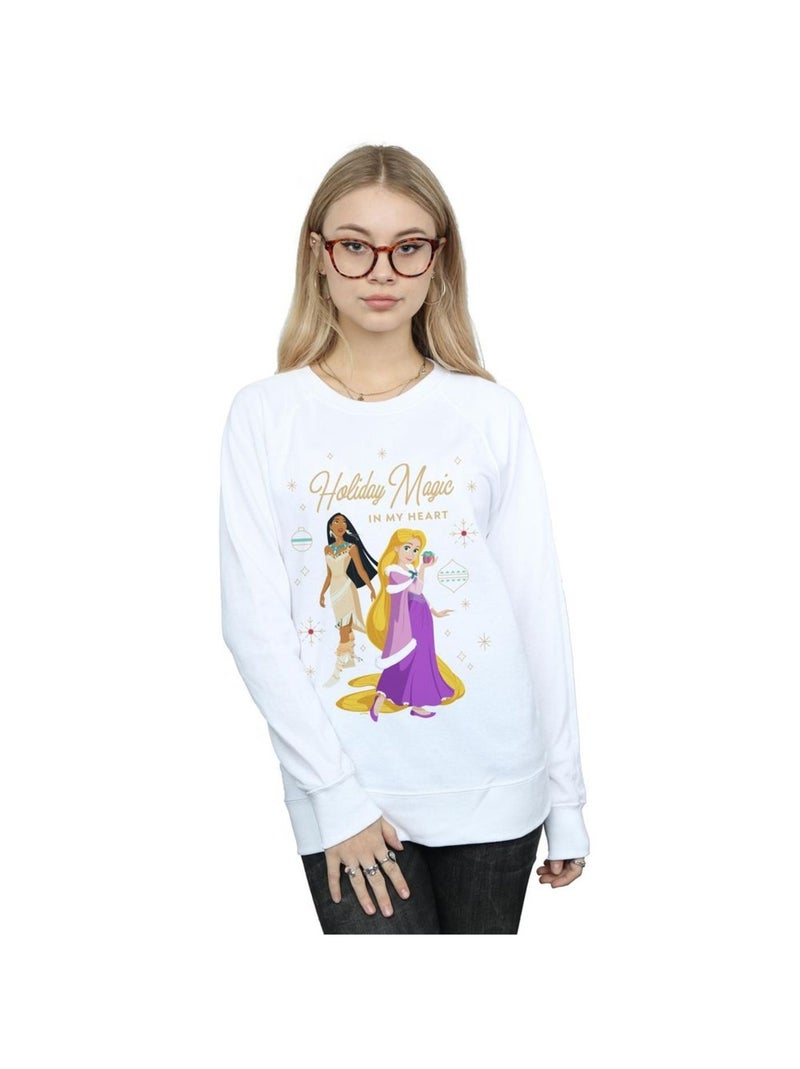 Disney - Sweat PRINCESS HOLIDAY MAGIC IN MY HEART Blanc - Kiabi