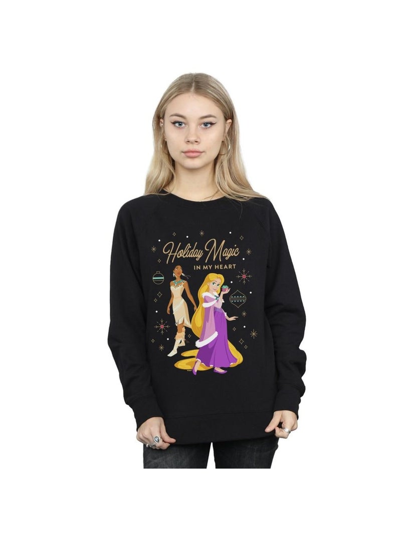 Disney - Sweat PRINCESS HOLIDAY MAGIC IN MY HEART Noir - Kiabi