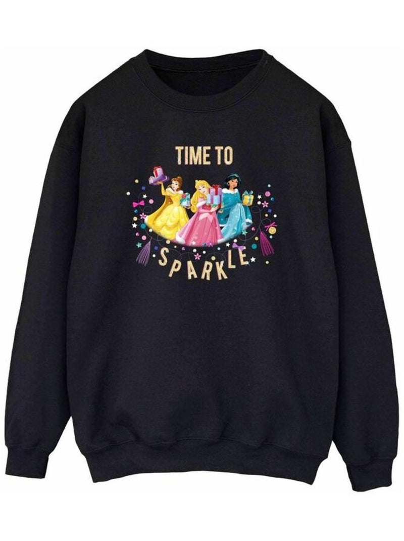 Disney - Sweat PRINCESS TIME TO SPARKLE Noir - Kiabi