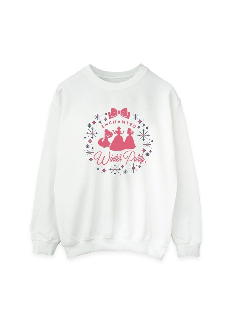 Disney - Sweat PRINCESS WINTER PARTY Blanc - Kiabi