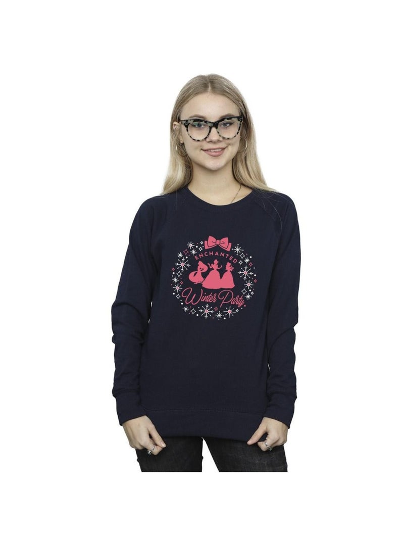 Disney - Sweat PRINCESS WINTER PARTY Bleu marine - Kiabi