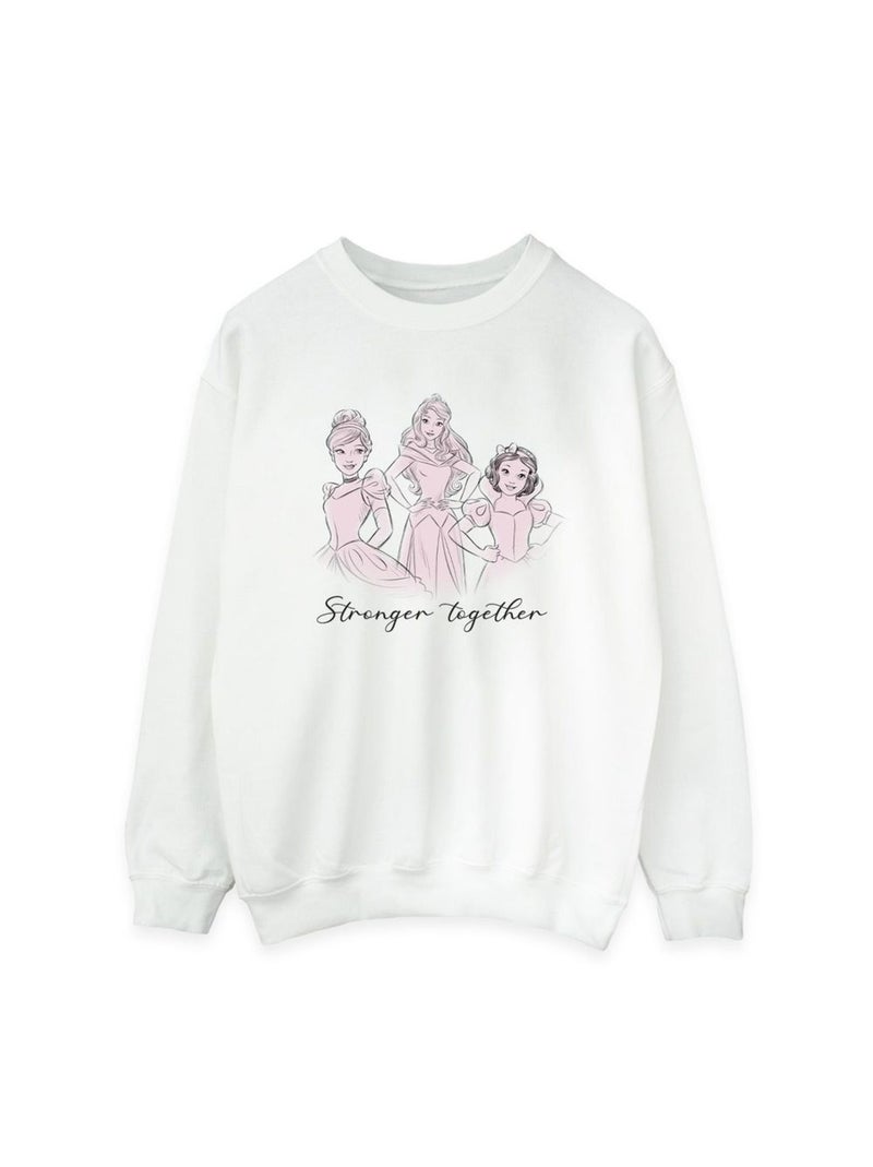 Disney - Sweat PRINCESSES STRONGER TOGETHER Blanc - Kiabi