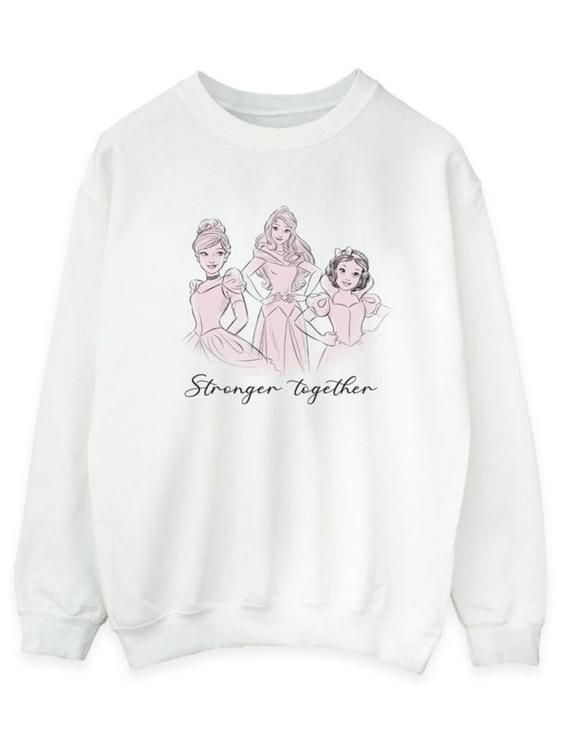 Disney - Sweat PRINCESSES STRONGER TOGETHER Blanc - Kiabi