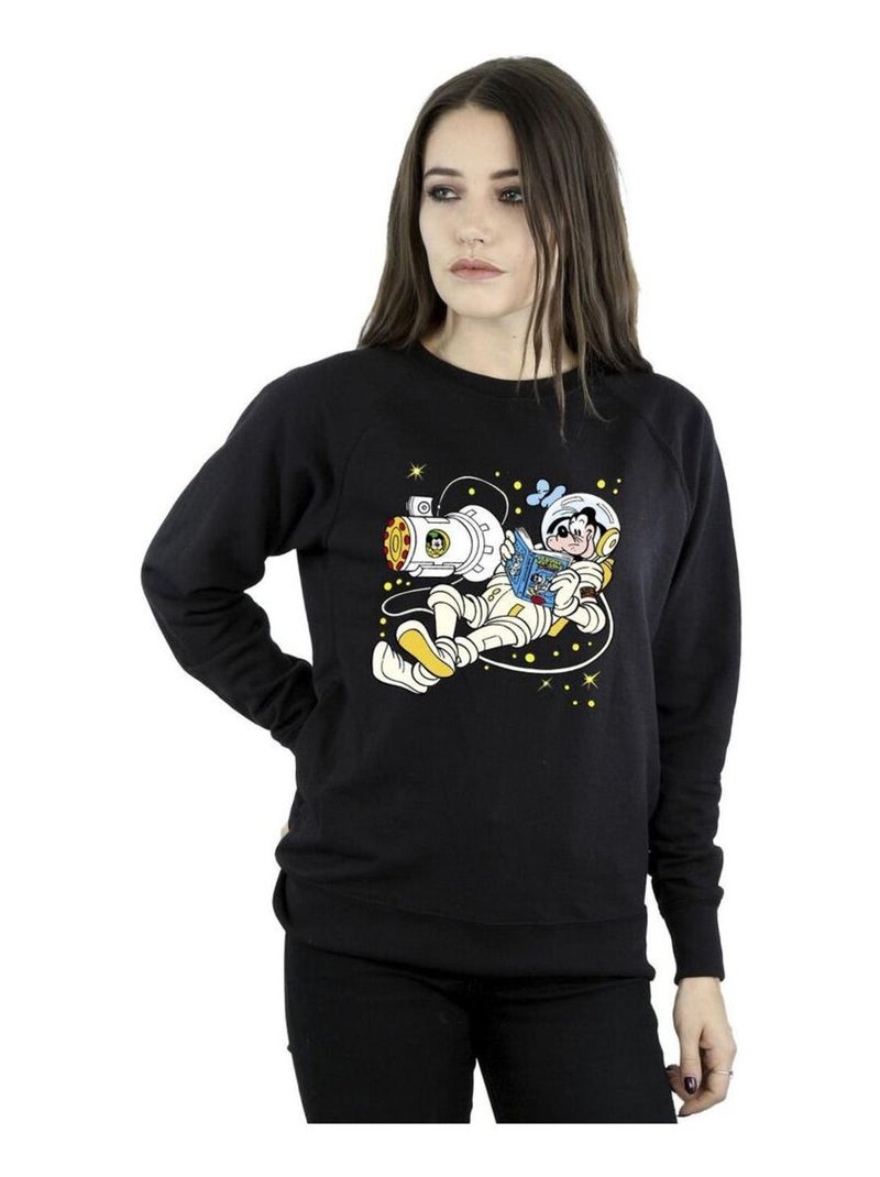 Disney - Sweat READING IN SPACE Noir - Kiabi