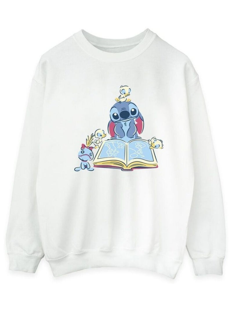 Disney - Sweat READING READING A BOOK Blanc - Kiabi