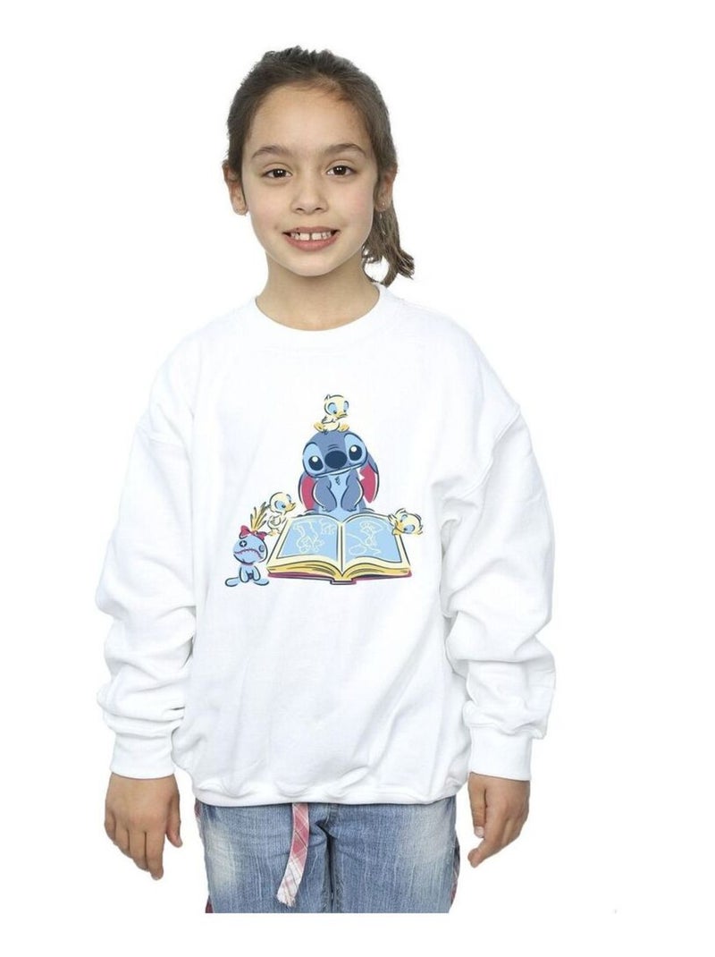 Disney - Sweat READING READING A BOOK Blanc - Kiabi