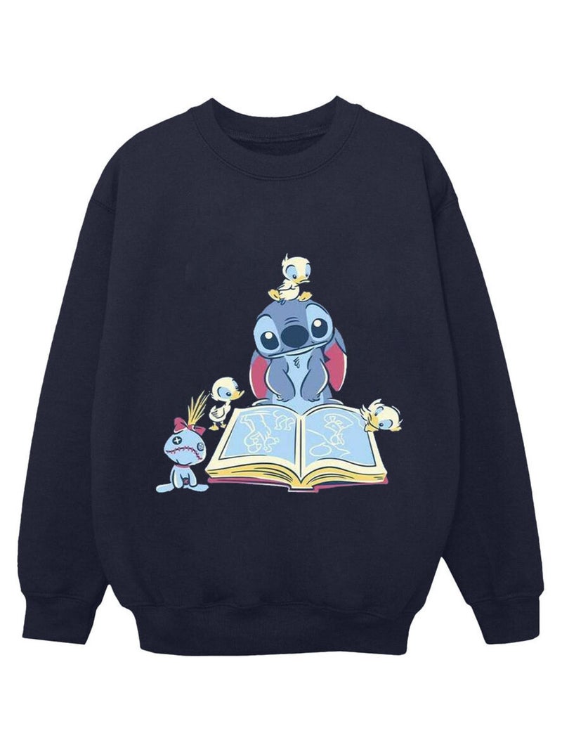 Disney - Sweat READING READING A BOOK Bleu marine - Kiabi
