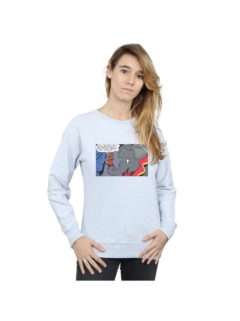 Disney - Sweat RICH AND FAMOUS Gris chiné - Kiabi