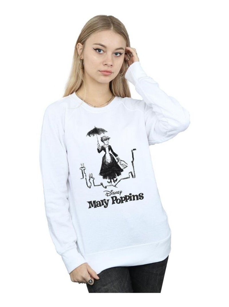 Disney - Sweat ROOFTOP LANDING Blanc - Kiabi