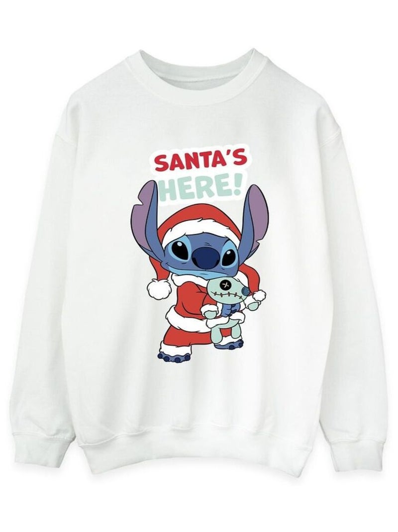 Disney - Sweat SANTA'S HERE Blanc - Kiabi