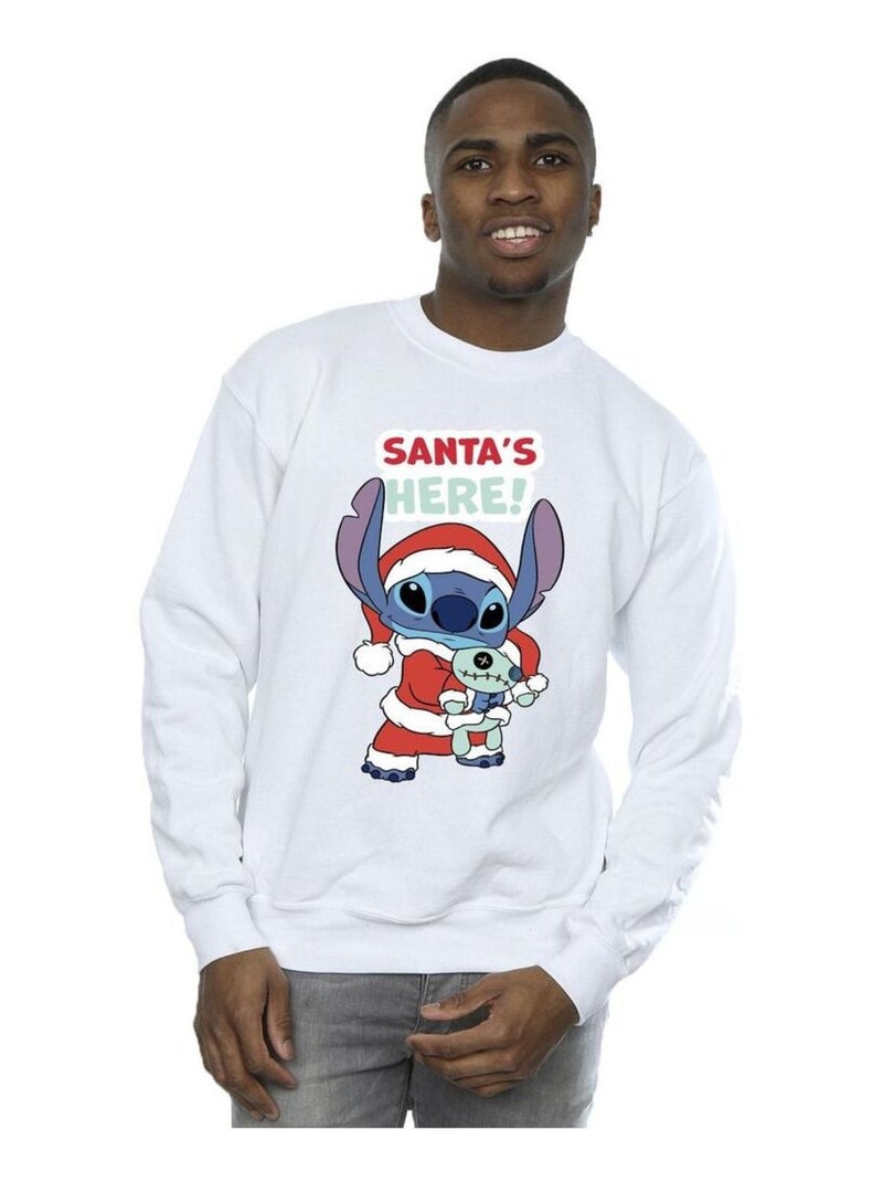 Disney - Sweat SANTA'S HERE Blanc - Kiabi