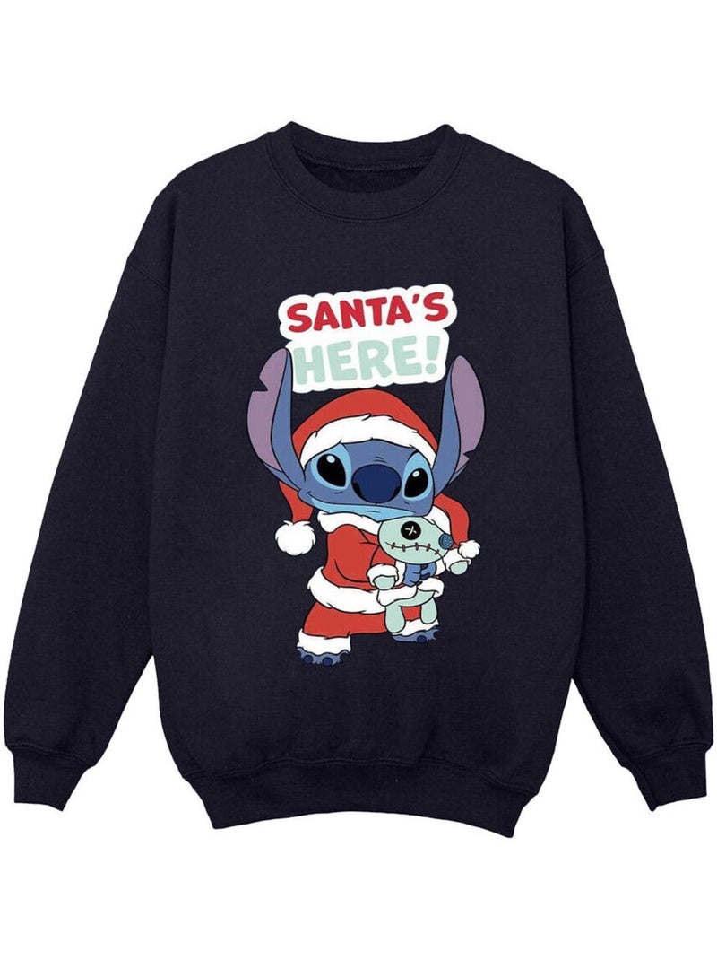Disney - Sweat SANTA'S HERE Bleu marine - Kiabi