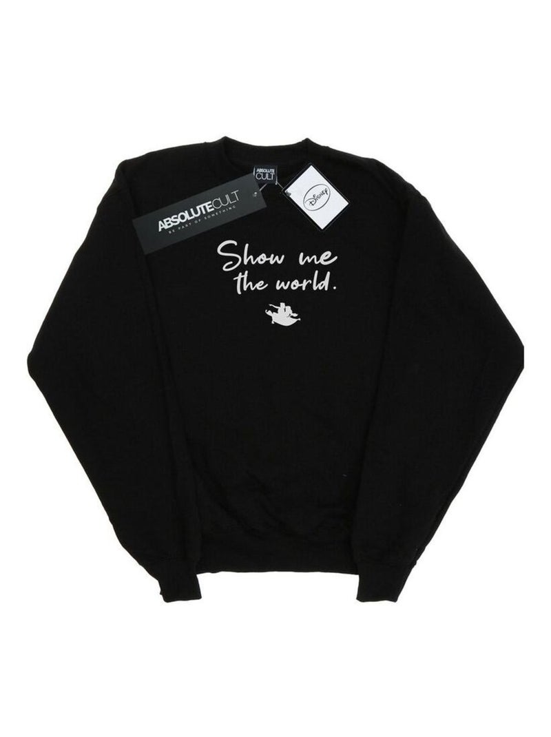 Disney - Sweat SHOW ME THE WORLD Noir - Kiabi