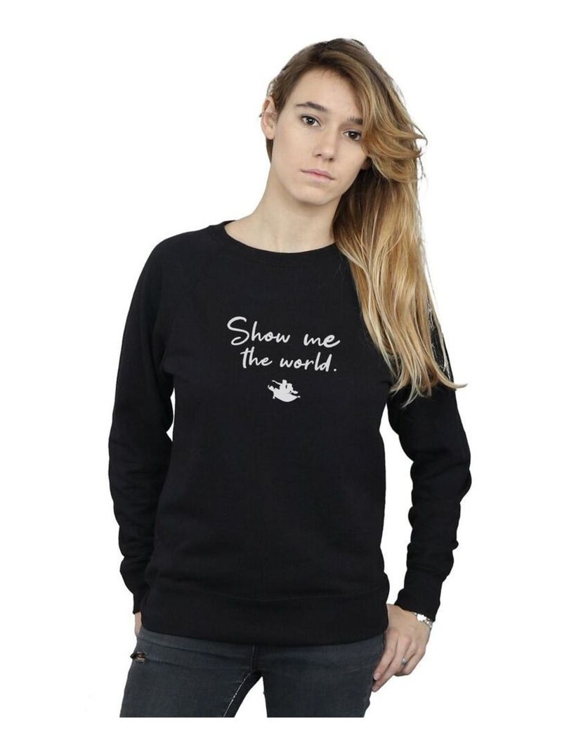 Disney - Sweat SHOW ME THE WORLD Noir - Kiabi