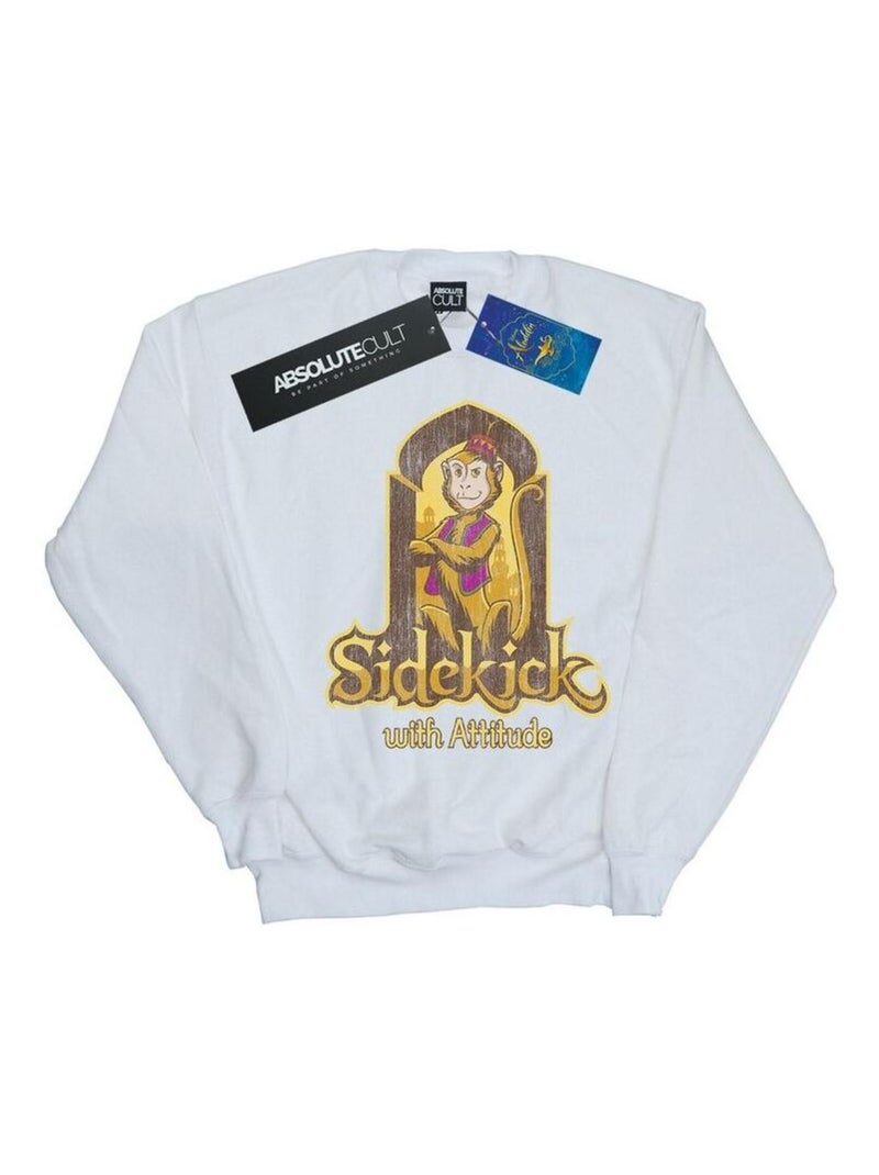 Disney - Sweat SIDEKICK ATTITUDE Blanc - Kiabi
