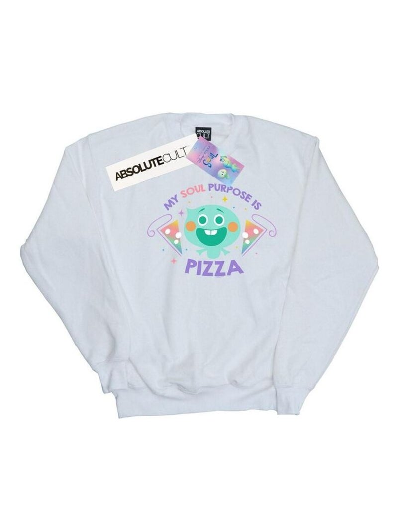 Disney - Sweat SOUL SOUL PURPOSE IS PIZZA Blanc - Kiabi