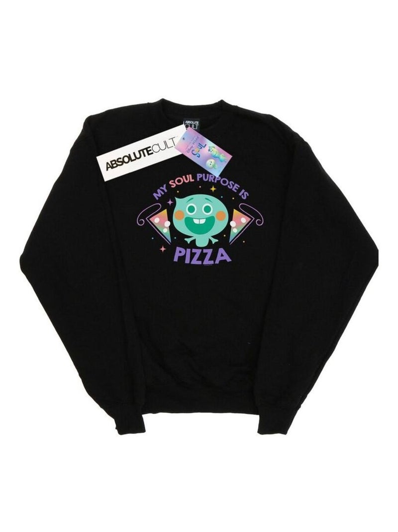 Disney - Sweat SOUL SOUL PURPOSE IS PIZZA Noir - Kiabi