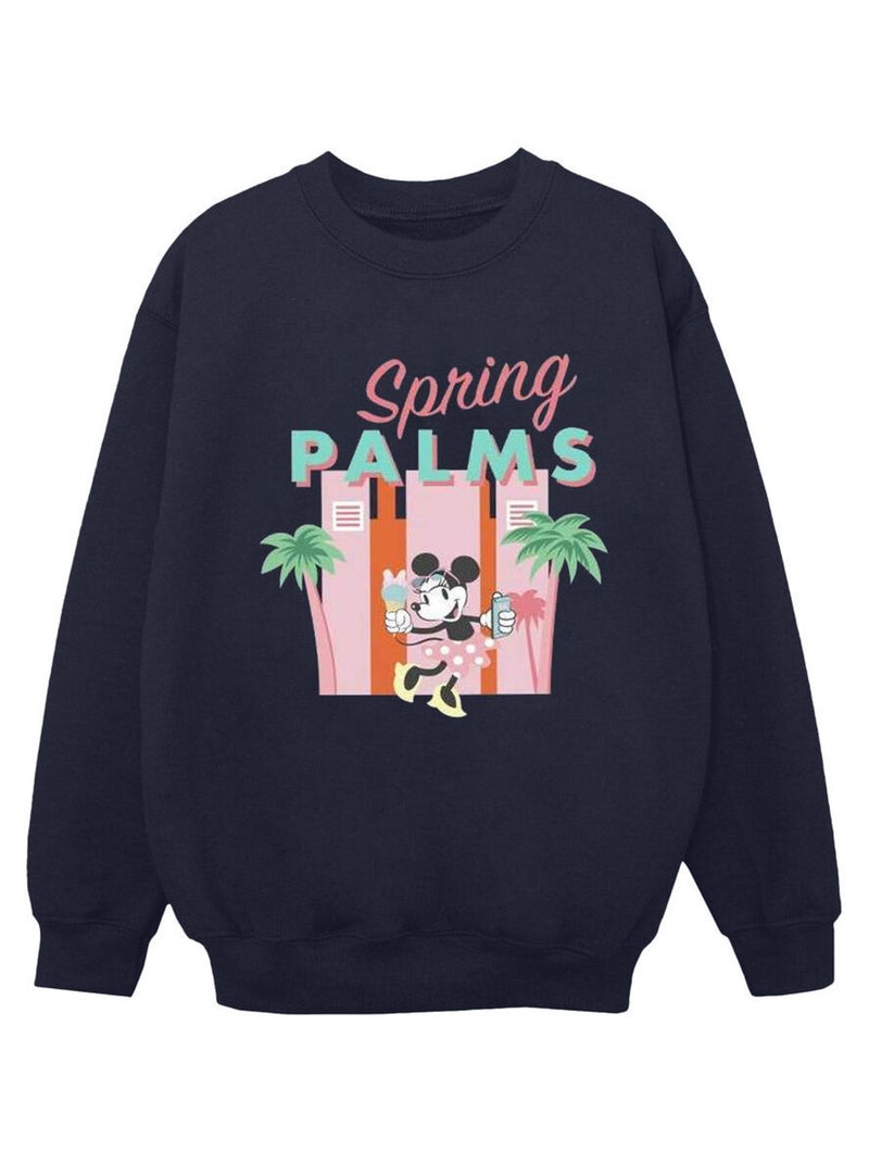 Disney - Sweat SPRING PALMS Bleu marine - Kiabi