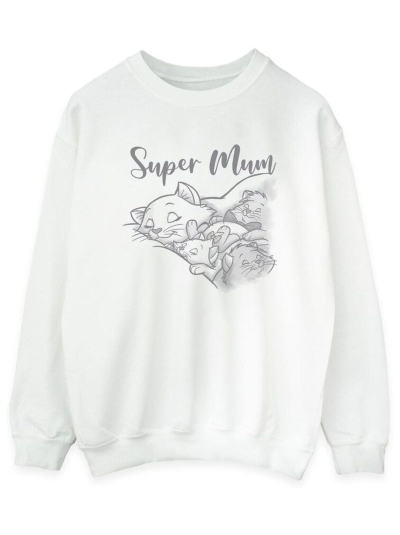 Disney - Sweat SUPER MUM Blanc - Kiabi