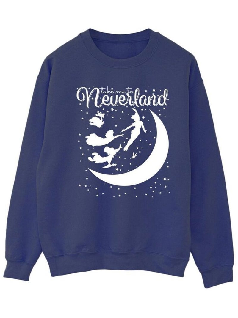 Disney - Sweat TAKE ME TO NEVERLAND Bleu marine - Kiabi