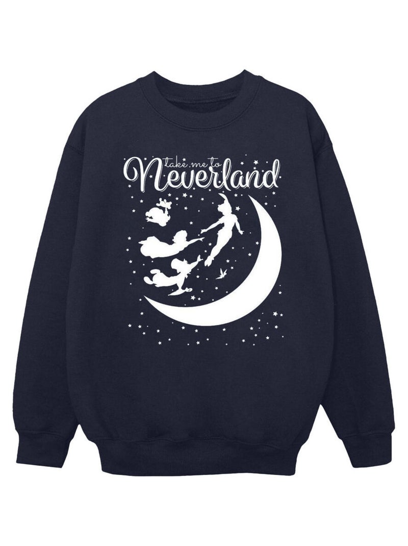 Disney - Sweat TAKE ME TO NEVERLAND Bleu marine - Kiabi