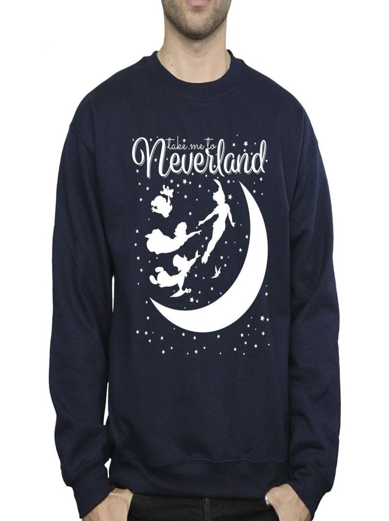Disney - Sweat TAKE ME TO NEVERLAND Bleu marine - Kiabi