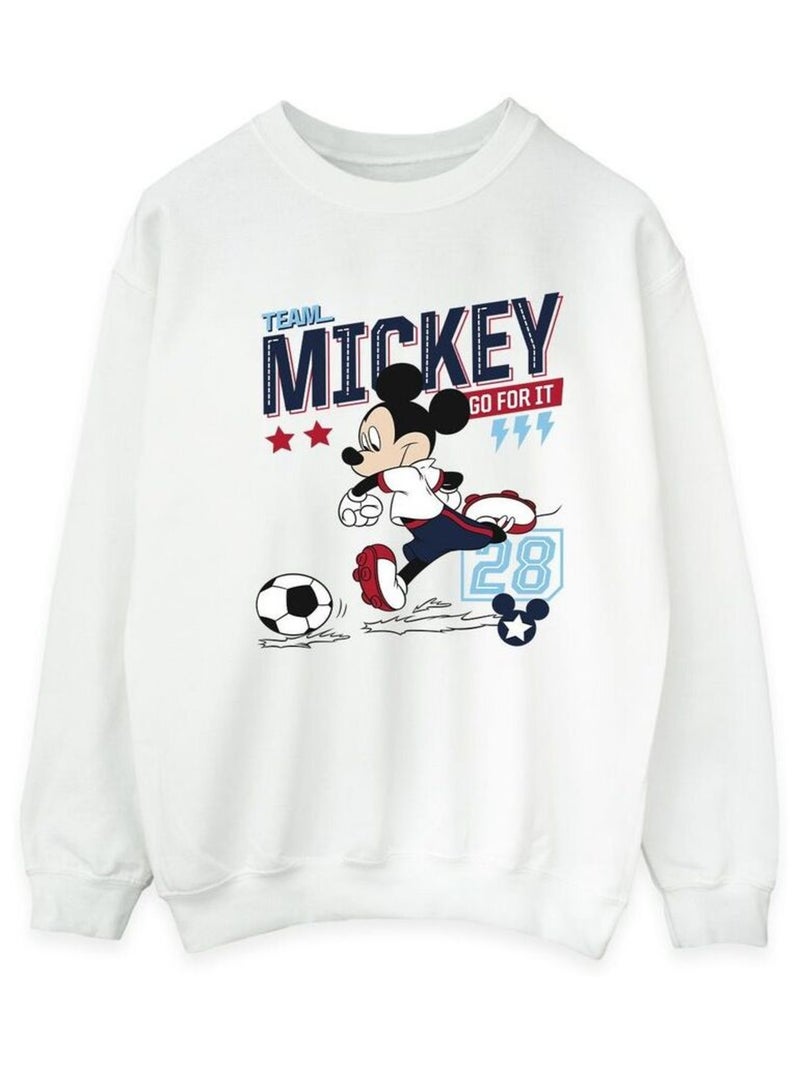 Disney - Sweat TEAM FOOTBALL Blanc - Kiabi
