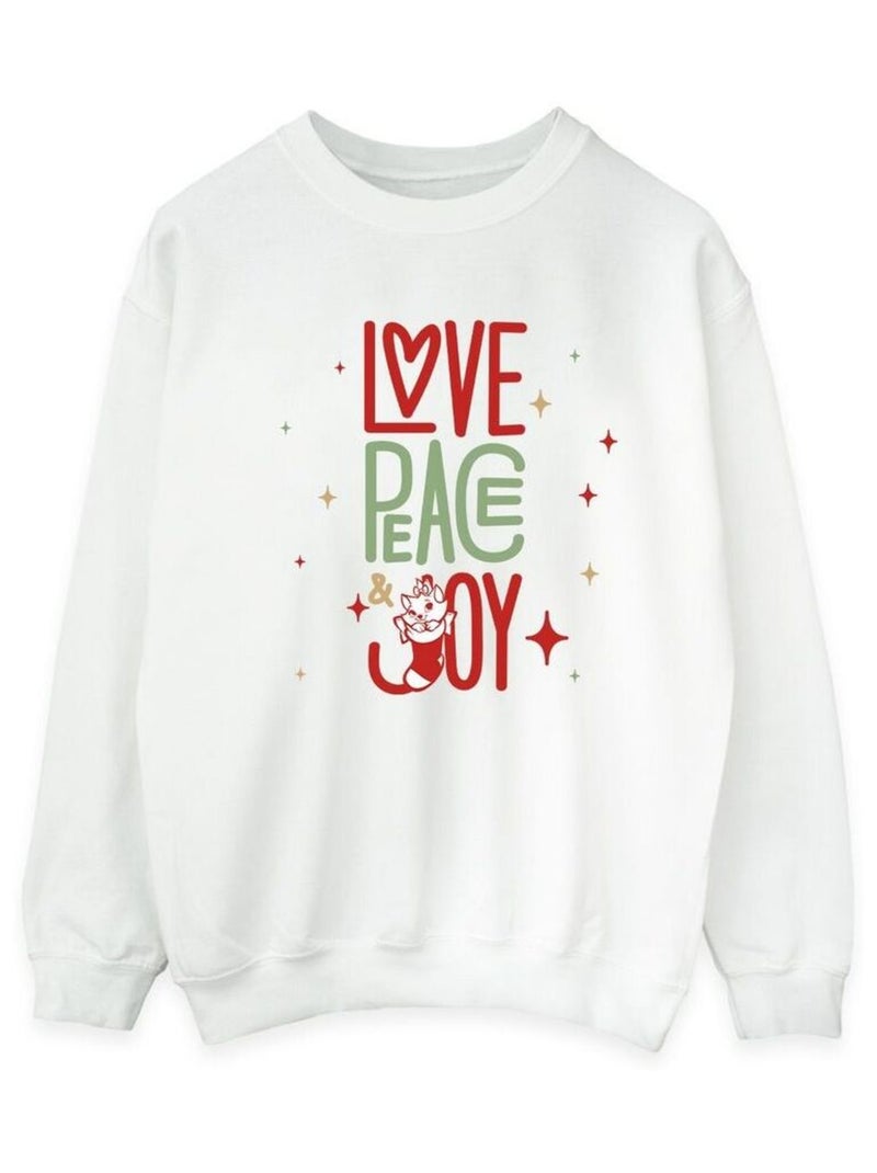 Disney - Sweat THE ARISTOCATS LOVE PEACE JOY Blanc - Kiabi