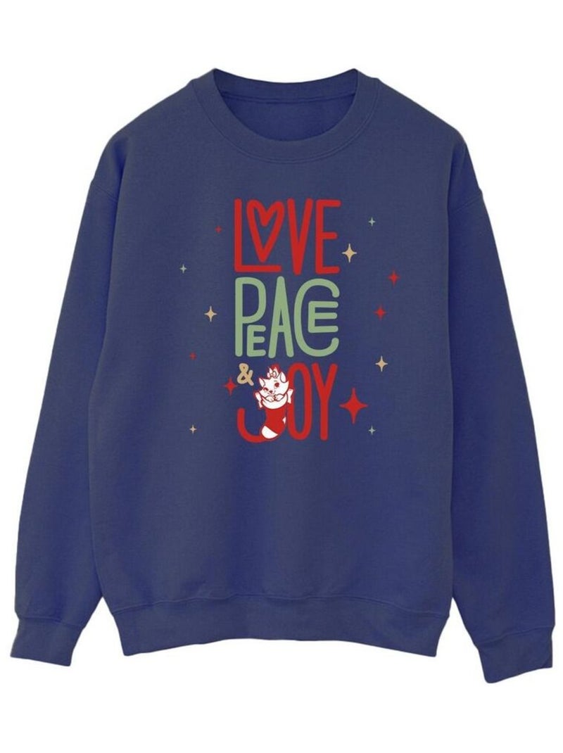 Disney - Sweat THE ARISTOCATS LOVE PEACE JOY Bleu marine - Kiabi